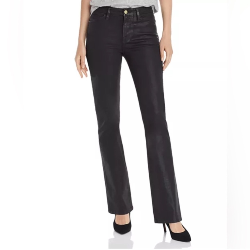 FRAME waxed black jeans